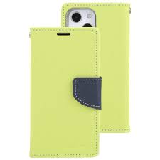 Fancy Diary Case for iPhone 13 Pro - Lime/Navy