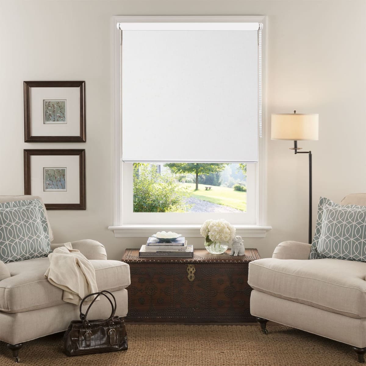 CORTINA ROLLER BLACKOUT TEXTIL NATURAL BLANCO 90CMANCHO X 300CMALTO