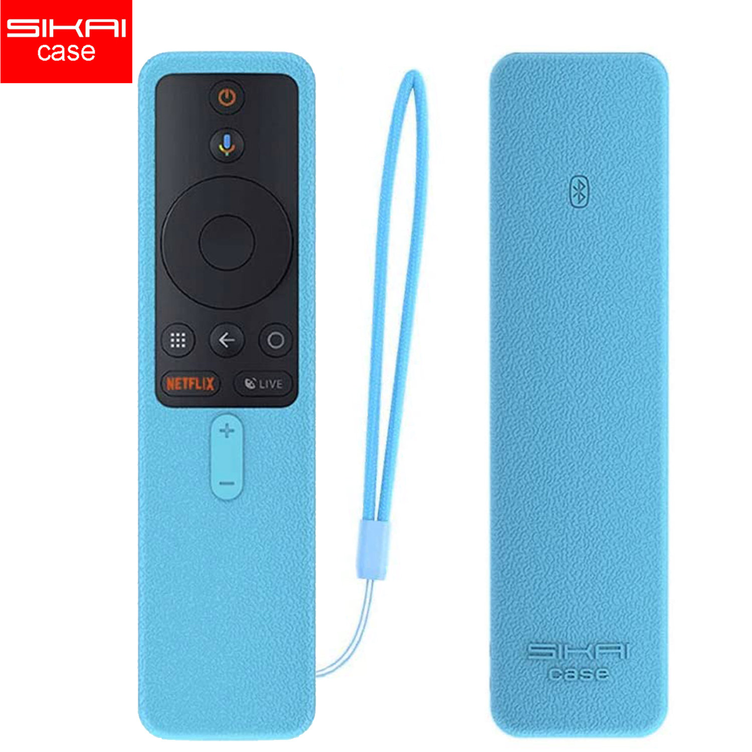 FUNDA PROTECTORA DE SILICONA PARA CONTROL XIAOMI TV STICK MI BOX - CELESTE FOSFORESCENTE