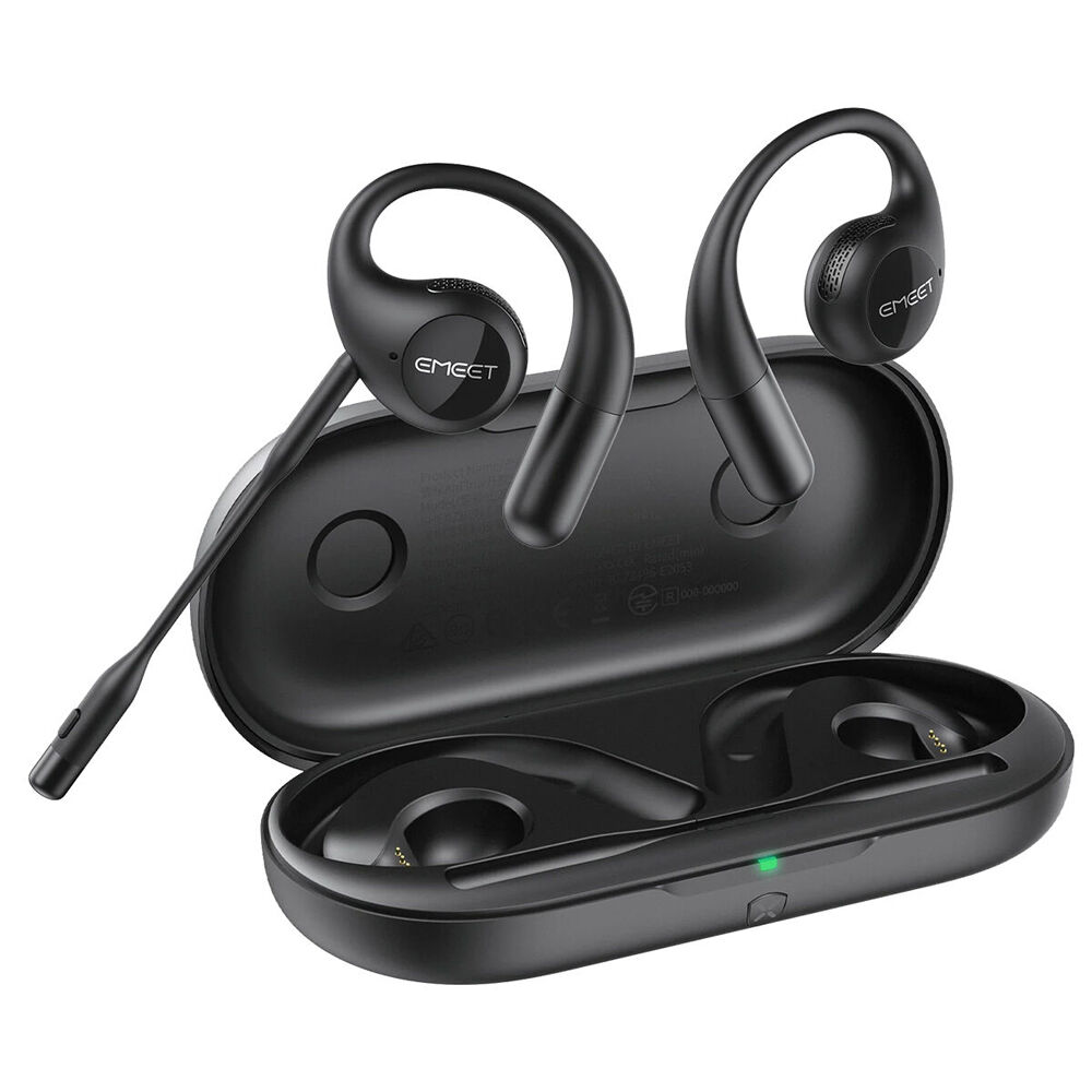 EMeet AirFlow Wireless Open-Ear Bluetooth Wireless Earbuds Rechargeable Black