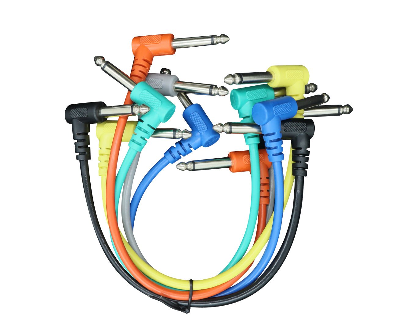 Precision Audio  Instrument Patch Cables 1/4" 6.35mm Guitar Effects Pedal 15cm 6-pack