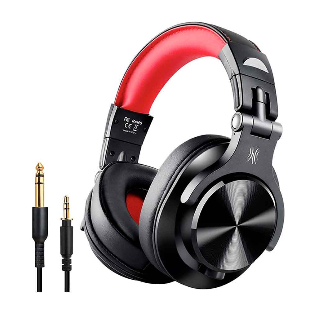 AUDÍFONOS GAMER PARA PS5 PS4 PC ANDROID INALÁMBRICO ONEODIO FUSION A70 ROJO/NEGRO