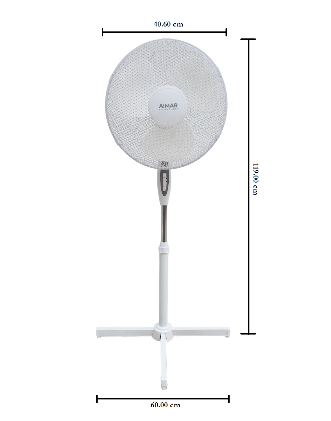 VENTILADOR DE PEDESTAL 16' 3 VELOCIDADES - BLANCO