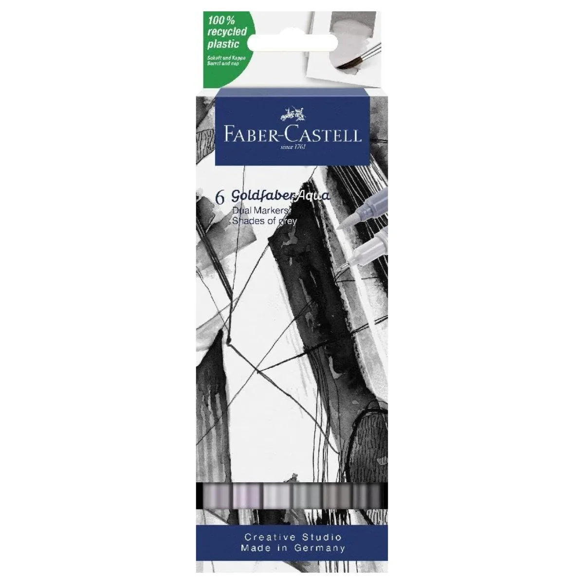 Faber-Castell Goldfaber Aqua Dual Markers Shades of Grey Pack 6