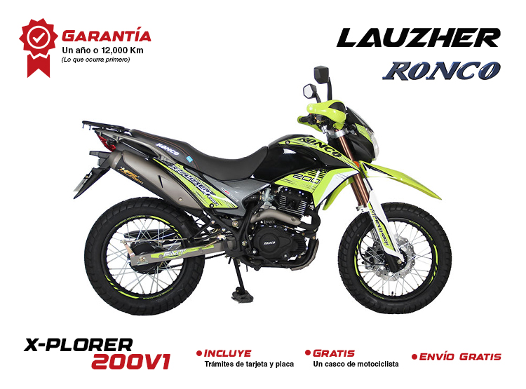 MOTOCICLETA MODELO X-PLORER 200V1 VERDE AÑO DE FABRICACIÓN 2023