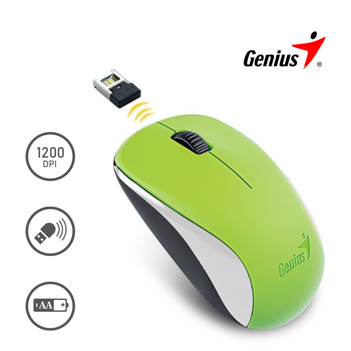 MOUSE GENIUS NX-7000 INALAMBRICO VERDE