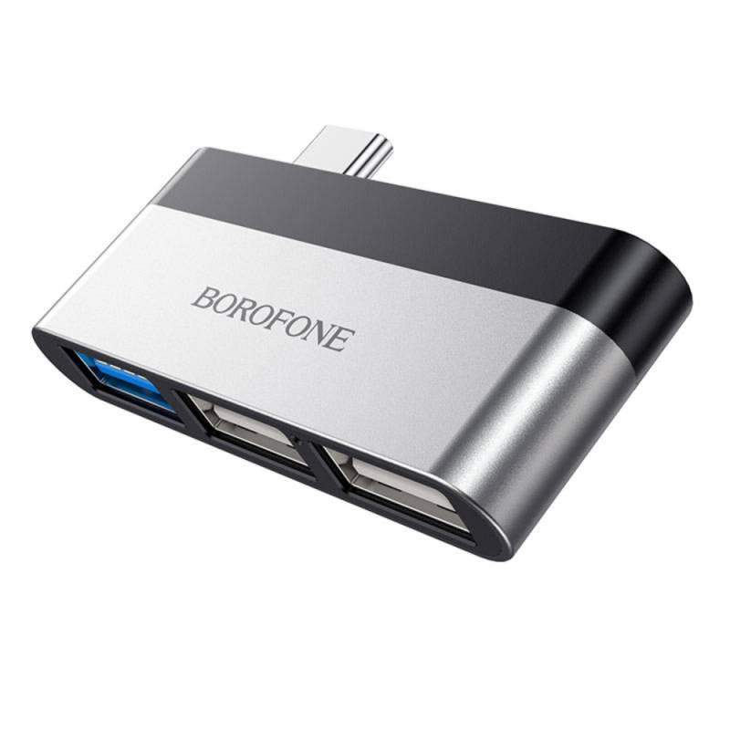 ADAPTADOR PUERTO HUB USB-C A 3 USB ALUMINIO DH1 BOROFONE