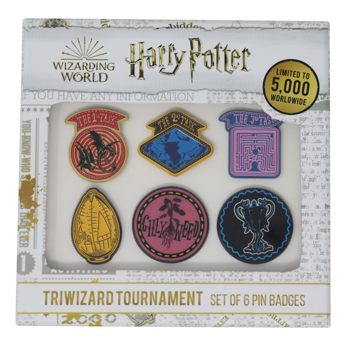 Fanattik Harry Potter Limited Edition Set of 6 Triwizard Tournament Pin Badges