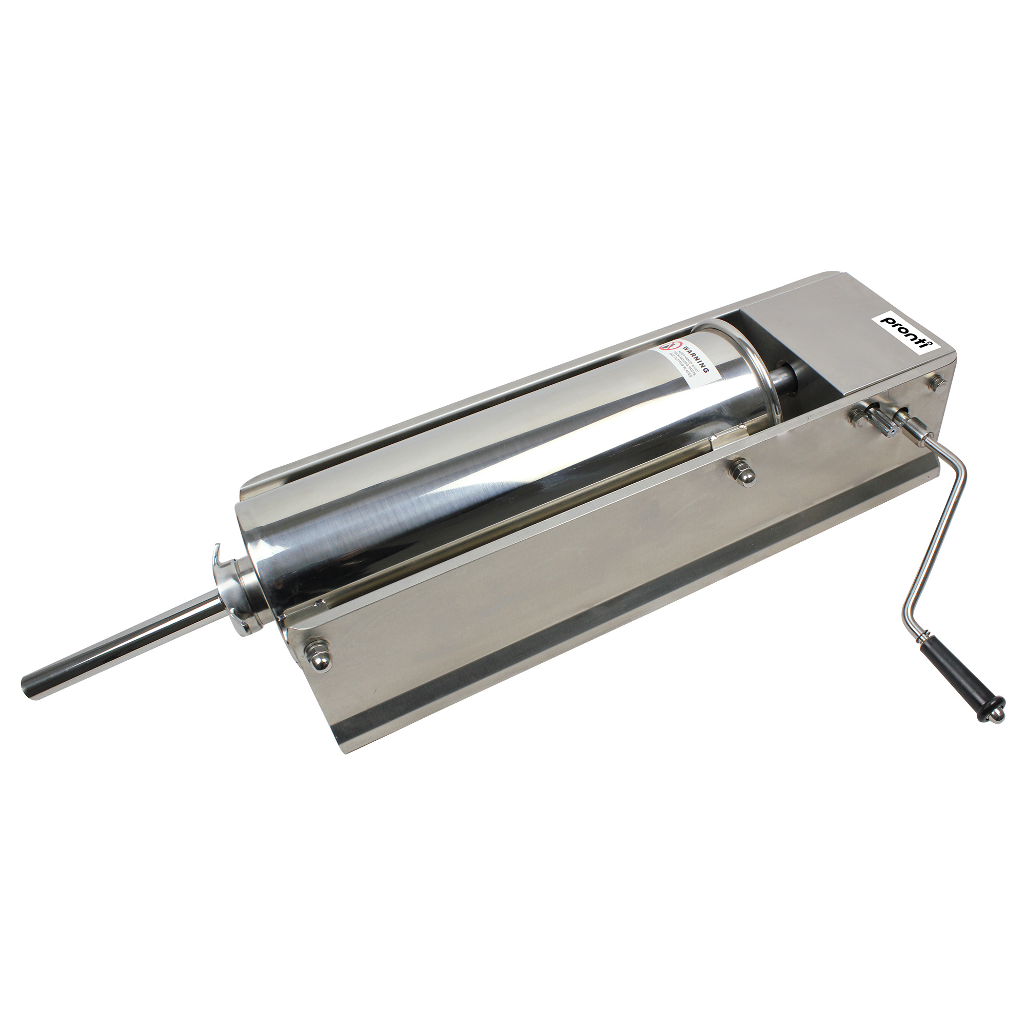 Pronti 5L Sausage Stuffer Stainless Steel with 4 Filling Tubes - Horizontal