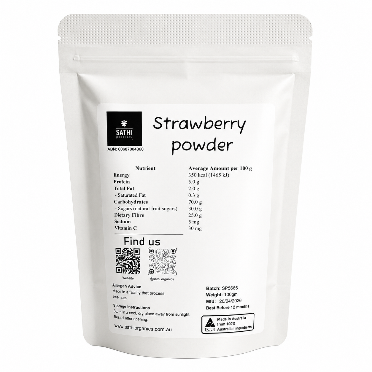 Sathi Kitchen Strawberry Powder 200gm