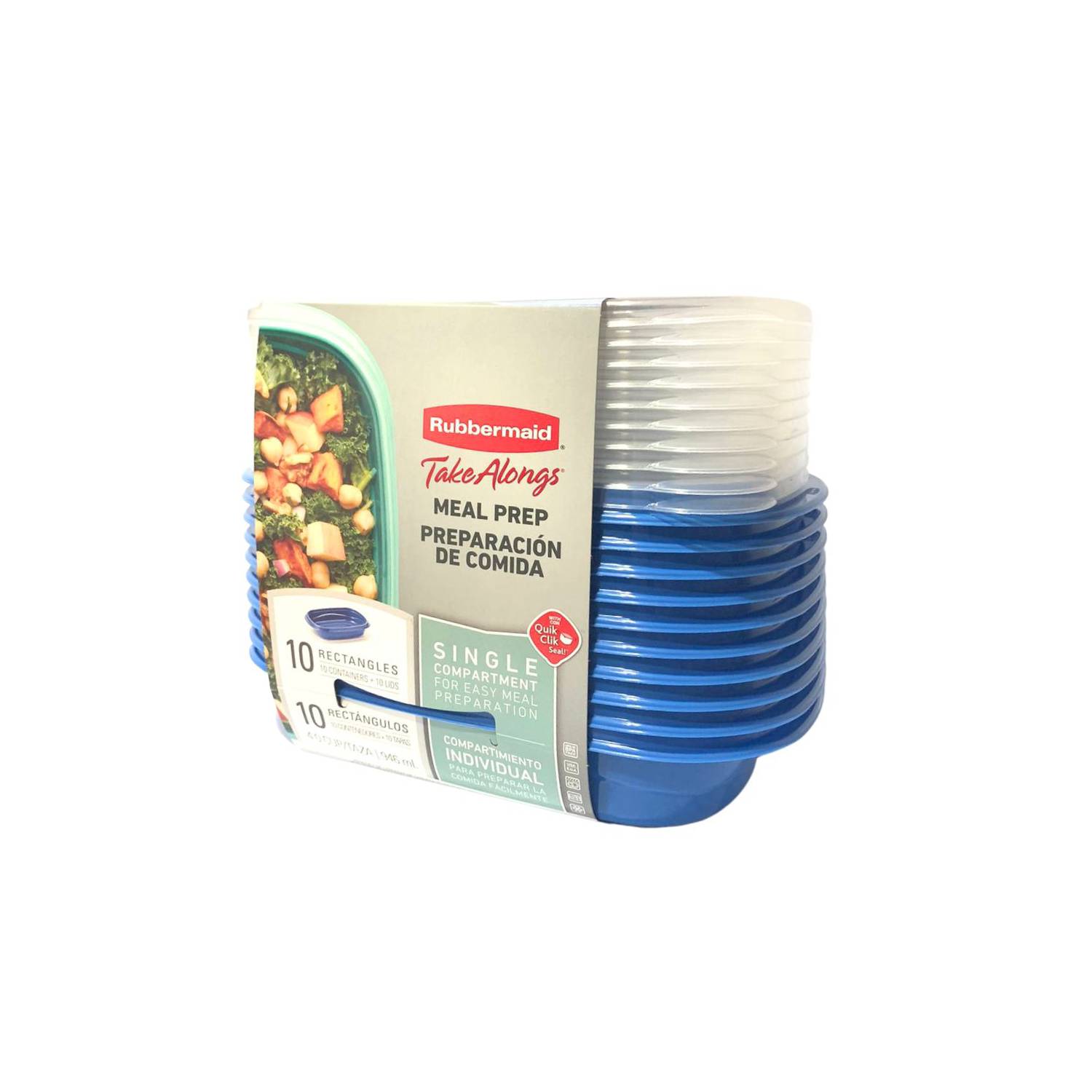 10 RECIPIENTES CON DIVISIONES 887ML - AZUL -  RUBBERMAID