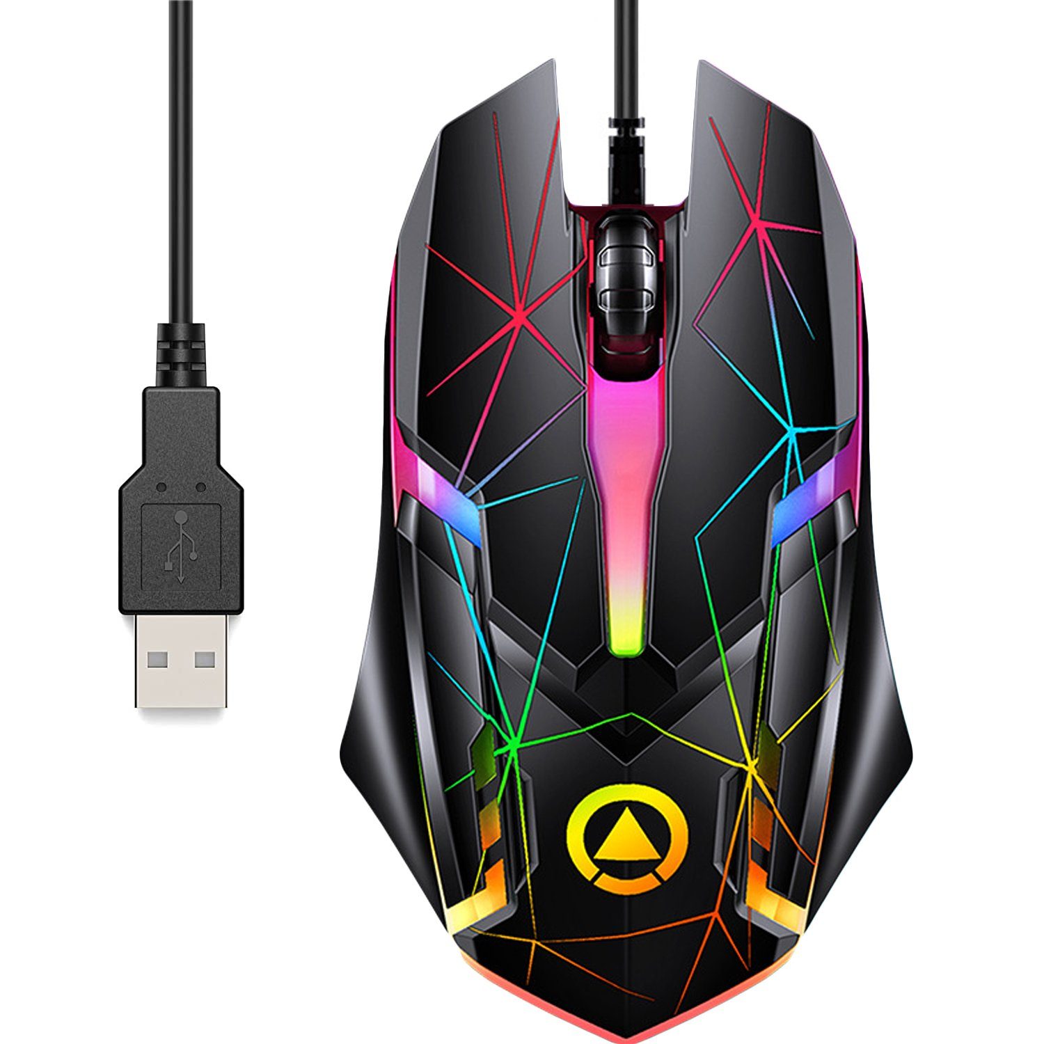 Gaming Mouse Wired USB 1200&sol;1600&sol;2400 DPI RGB Lighting Gaming Mouse &lpar;for MAC&sol;Laptop&sol;PC&sol;Notebook&rpar;