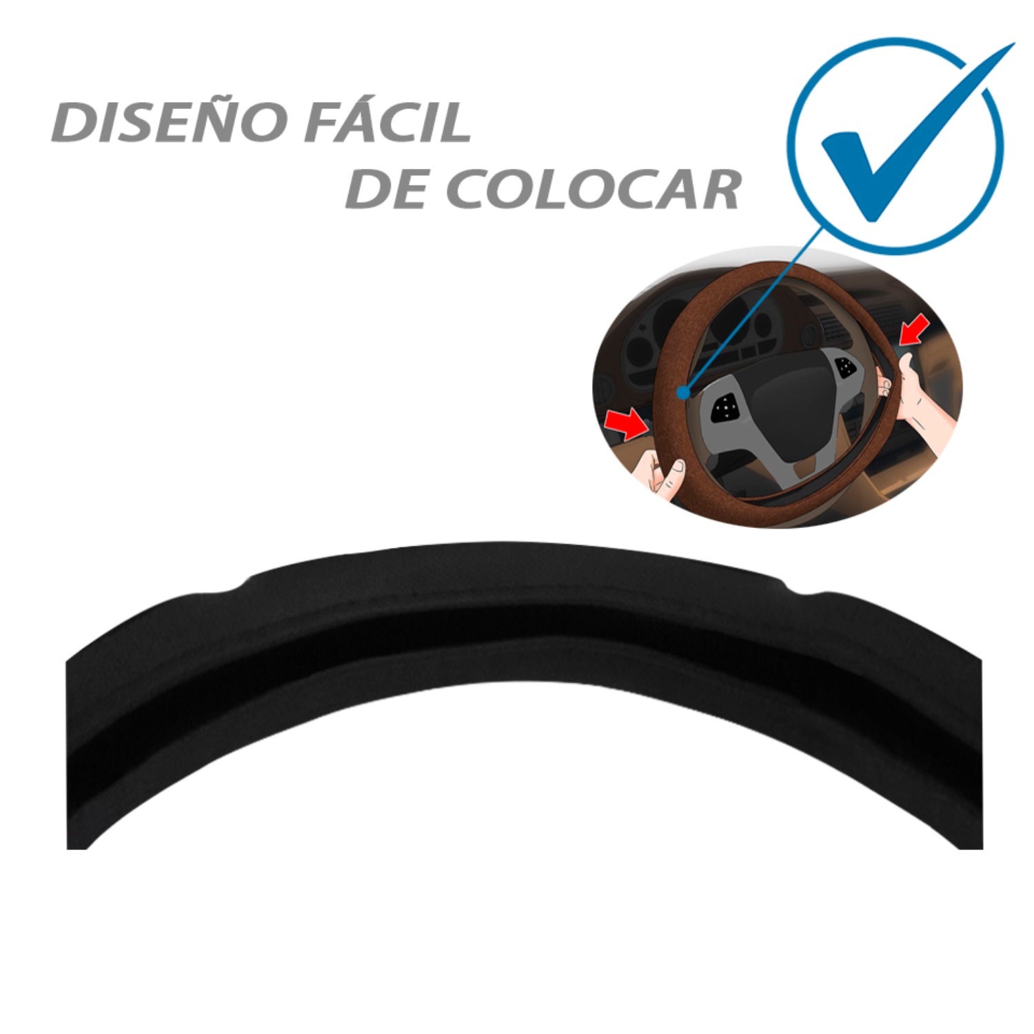 FUNDA TIMON SINTETICO NEGROS CUADRADOS