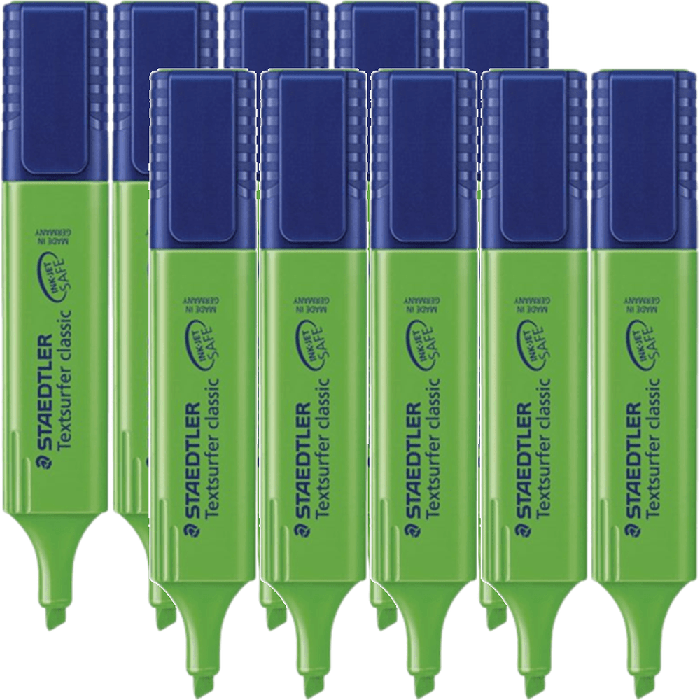 Staedtler Textsurfer Classic Highlighter Chisel Tip (Green) [Box 10]