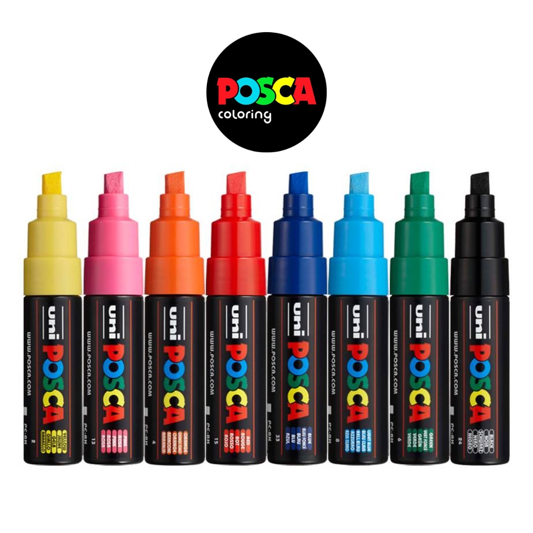 SET MARCADORES POSCA PUNTA 8K X 8 BÁSICO