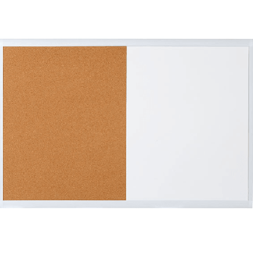 Quartet Basics Combination Cork Whiteboard Board 600x900mm White Frame
