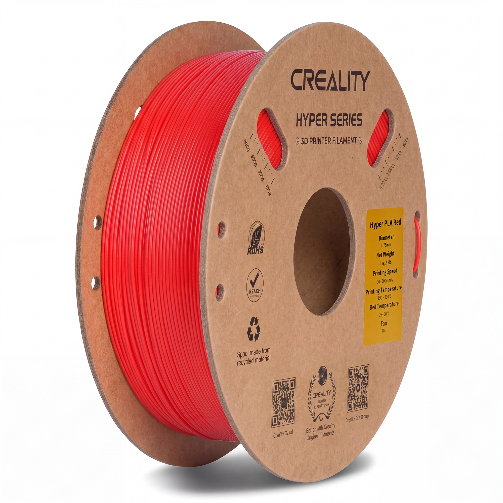 Creality Hyper PLA 3D Printer Filament High Precision - Red