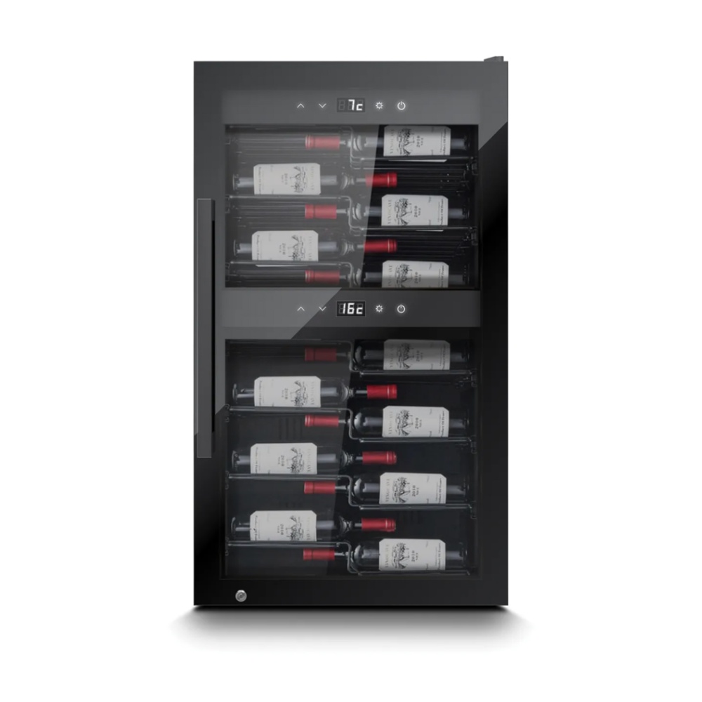 Caso 51 Bottle Presentation Style Lockable Wine Fridge With UV Glass Black
