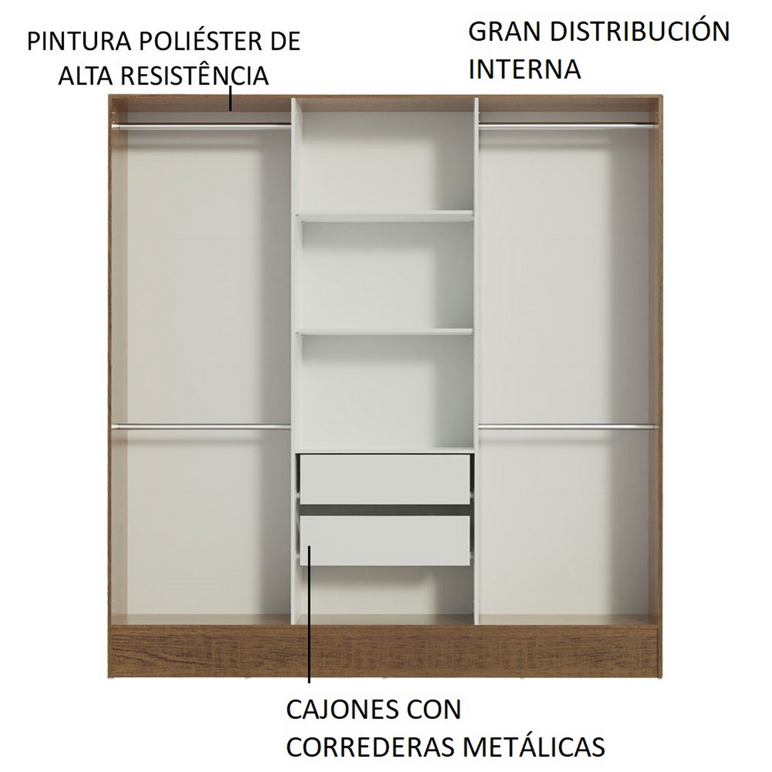 ROPERO PAZART MUEBLES 6P 2C NIZA RUSTIC