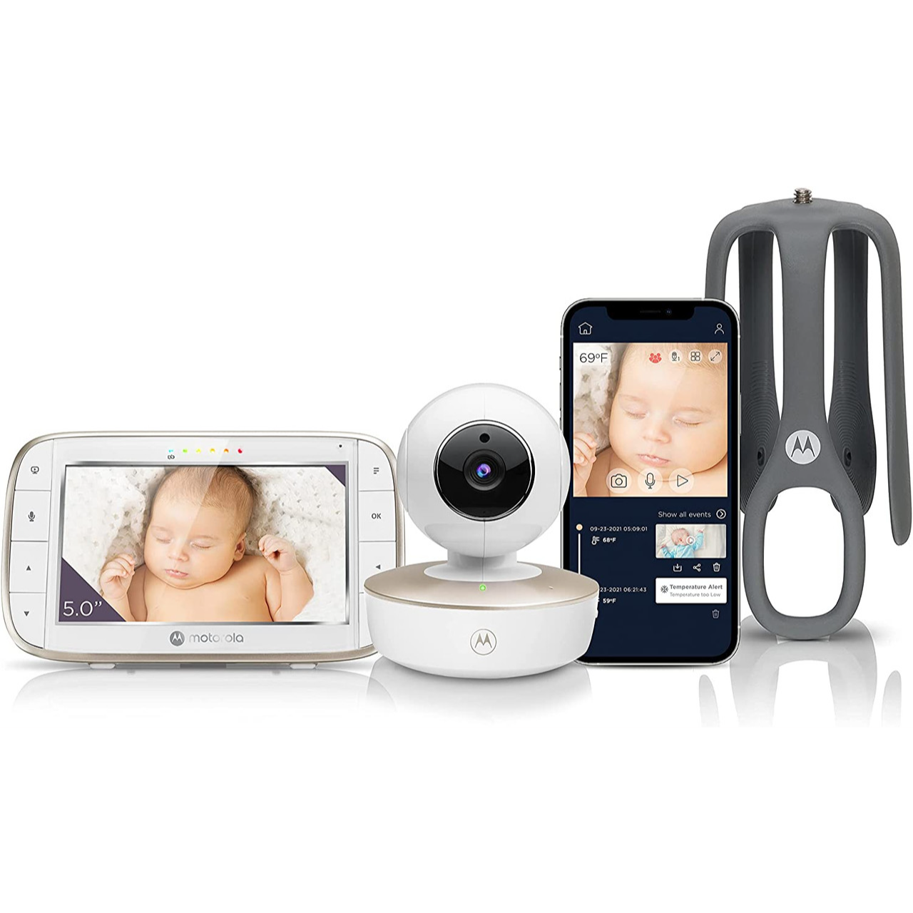 Motorola VM855 CONNECT 5" Portable Wi-Fi Video Baby Monitor with Crib Mount