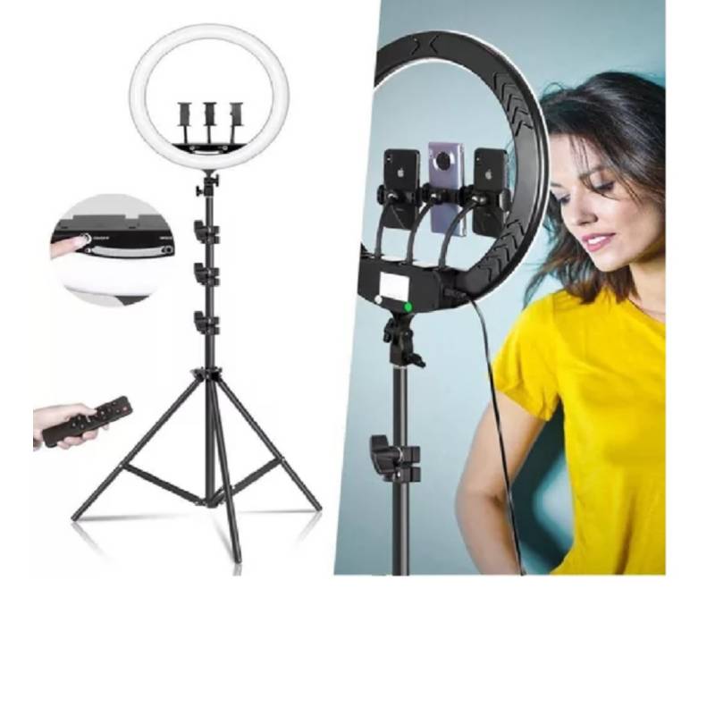 ARO ANILLO LUZ LED 46 CM FOTOGRAFÍA Y VIDEO + TRÍPODE + CONTROL