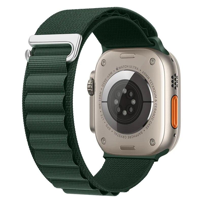 CORREA NYLON PARA APPLE WATCH 49 MM VERDE OSCURO