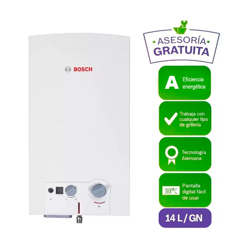 TERMA A GAS BOSCH GN 14 LT COMPACTO DIGITAL 2 + KIT