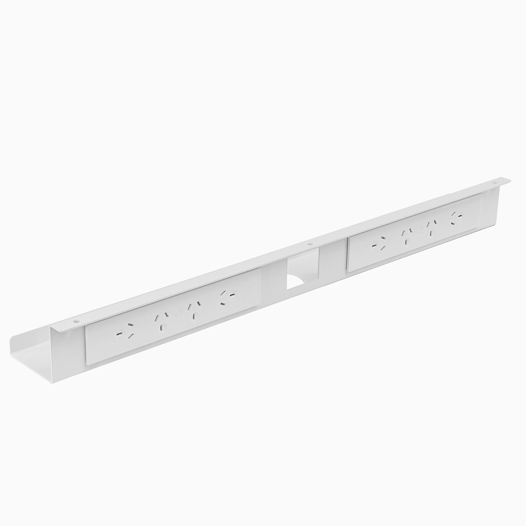 Desky Mini Cable and Power Tray 8-Plug (White)