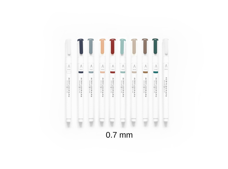 ARCHER Y OLIVE - ACRYLOGRAPH PENS COOL FALL SELECTION (X10) - PUNTA 0.7MM