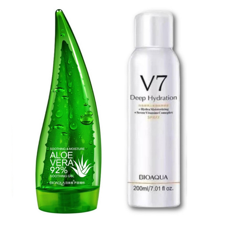 CREMA CORPORAL ALOE VERA + SPRAY ACLARANTE DE CUERPO V7 - BIOAQUA