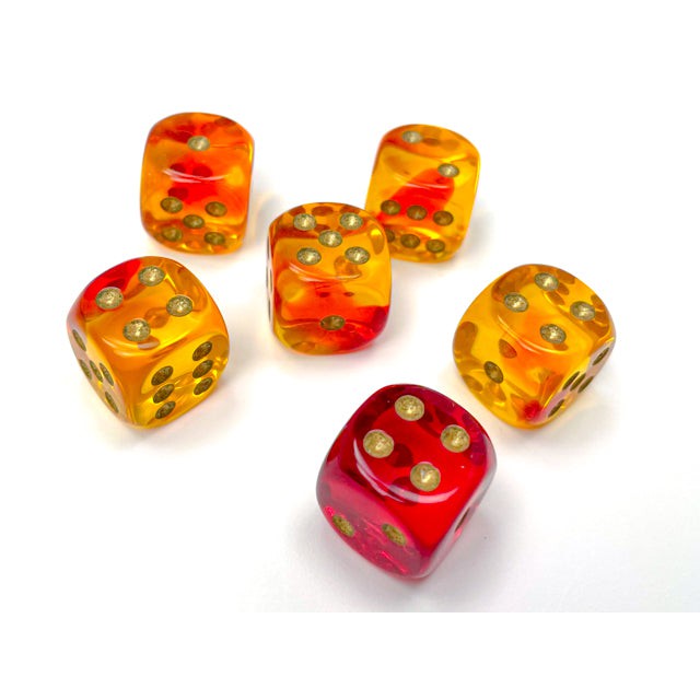 Chessex Gemini D6 Dice Block - Red/Yellow