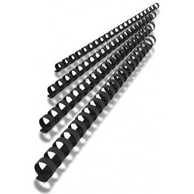 Fellowes Plastic Binding Combs Round 21 Loop 6mm A4 Black Pack 100