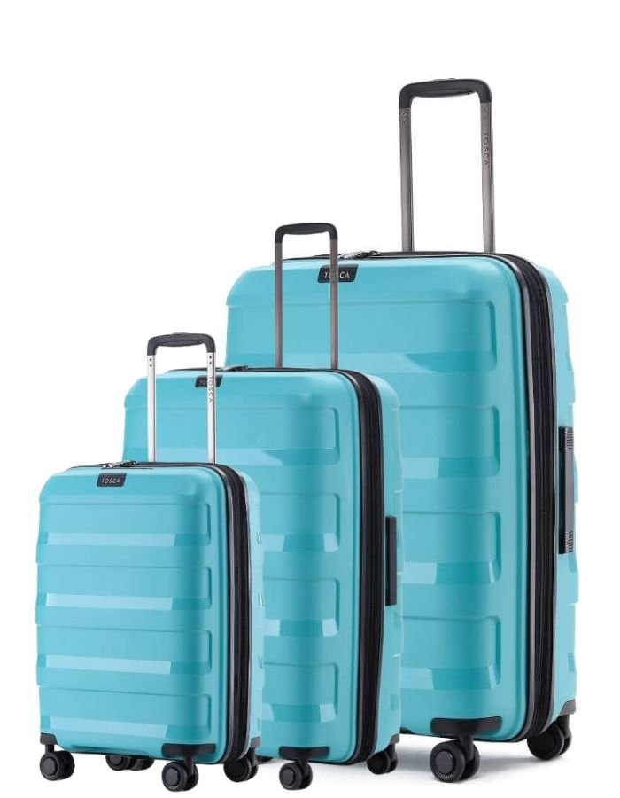 Tosca Comet Hardside 3 Piece Spinner Suitcase Set Teal LUGGAGE DIRECT