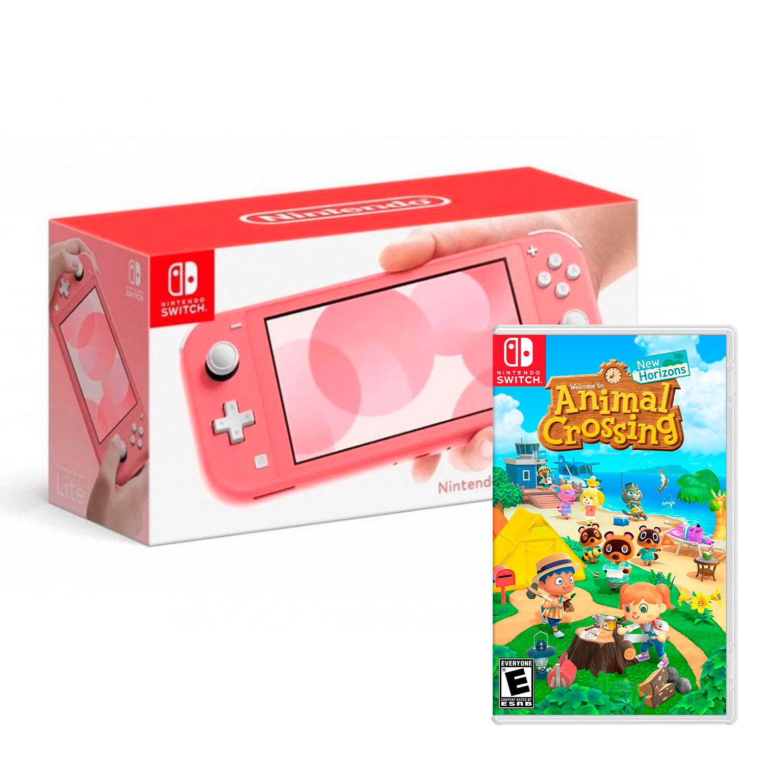 CONSOLA NINTENDO SWITCH LITE CORAL + ANIMAL CROSSING