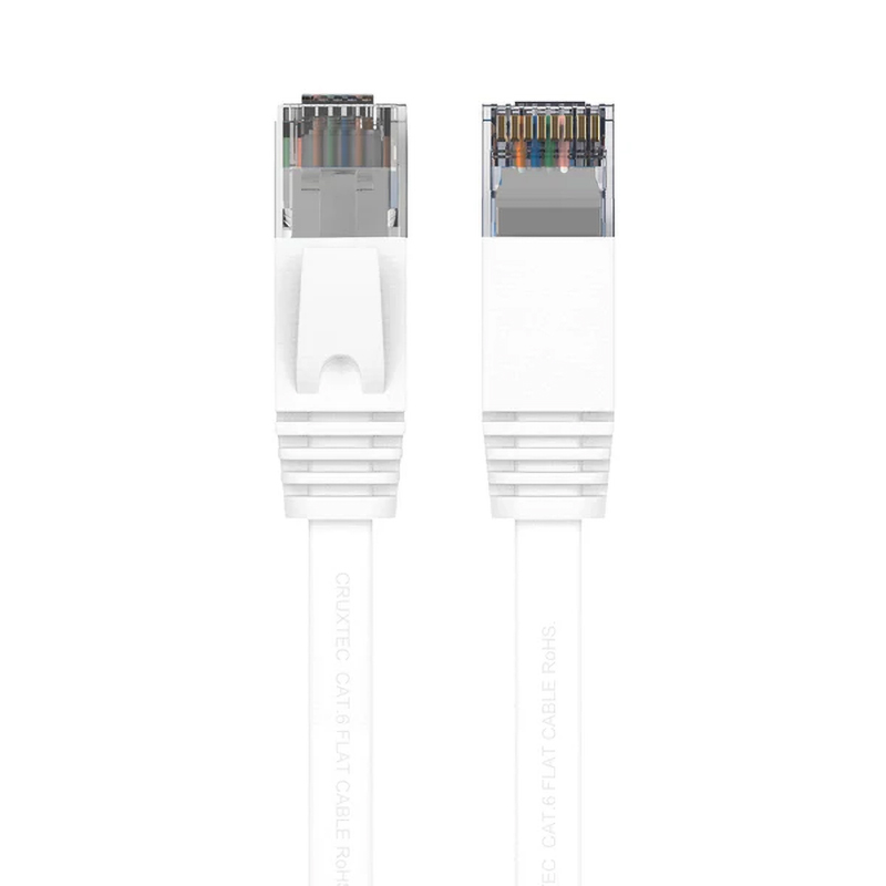 Cruxtec CAT6 UTP Flat Ethernet Cable - 20m (White)