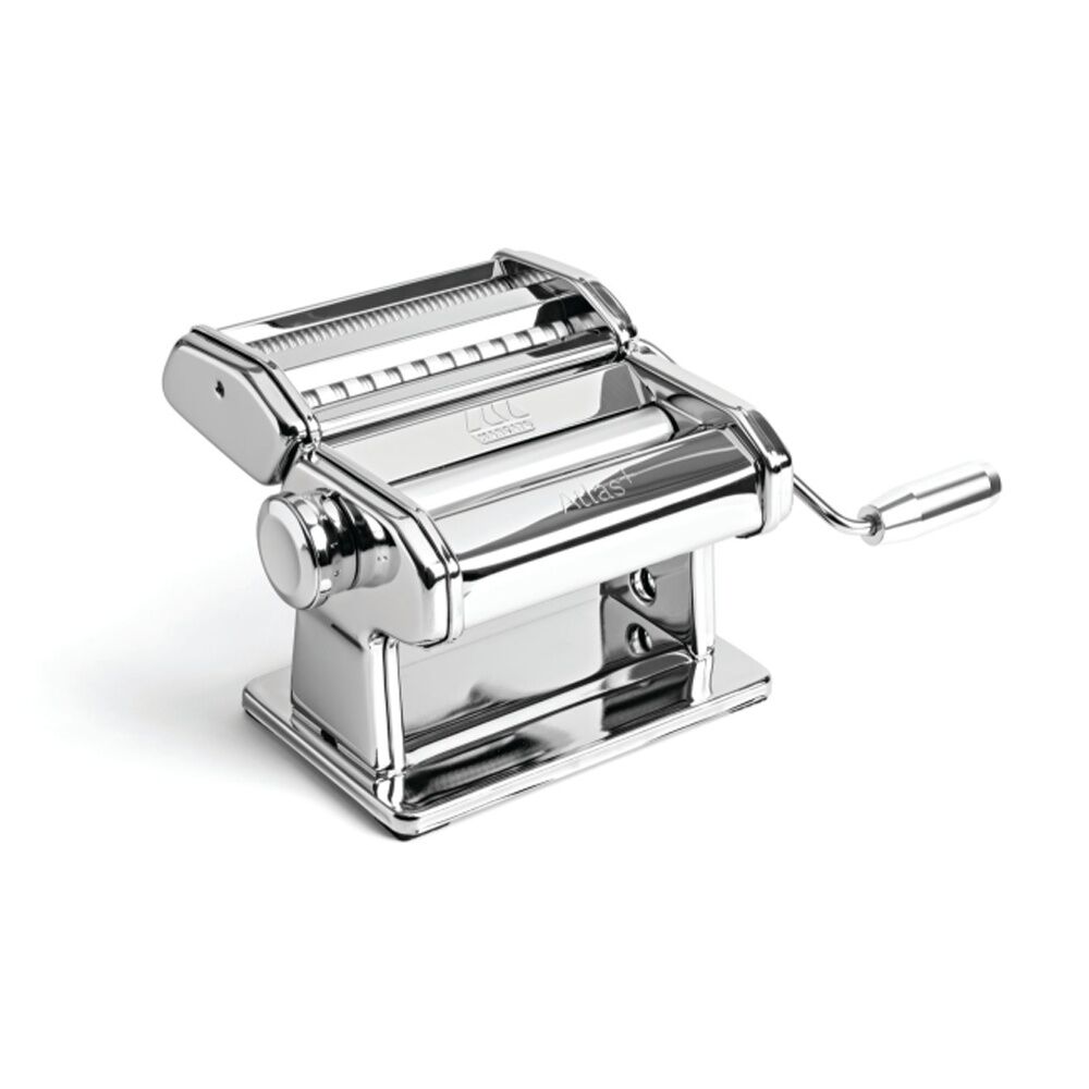 Marcato Atlas Plus Pasta Machine Stainless Steel with 4 Shape Settings (Silver)