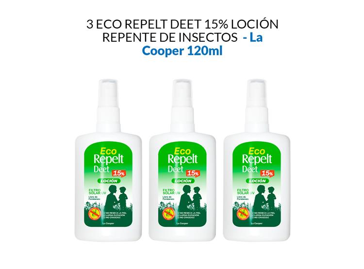 3 ECO REPELT DEET 15% LOCIÓN 120ML - LA COOPER