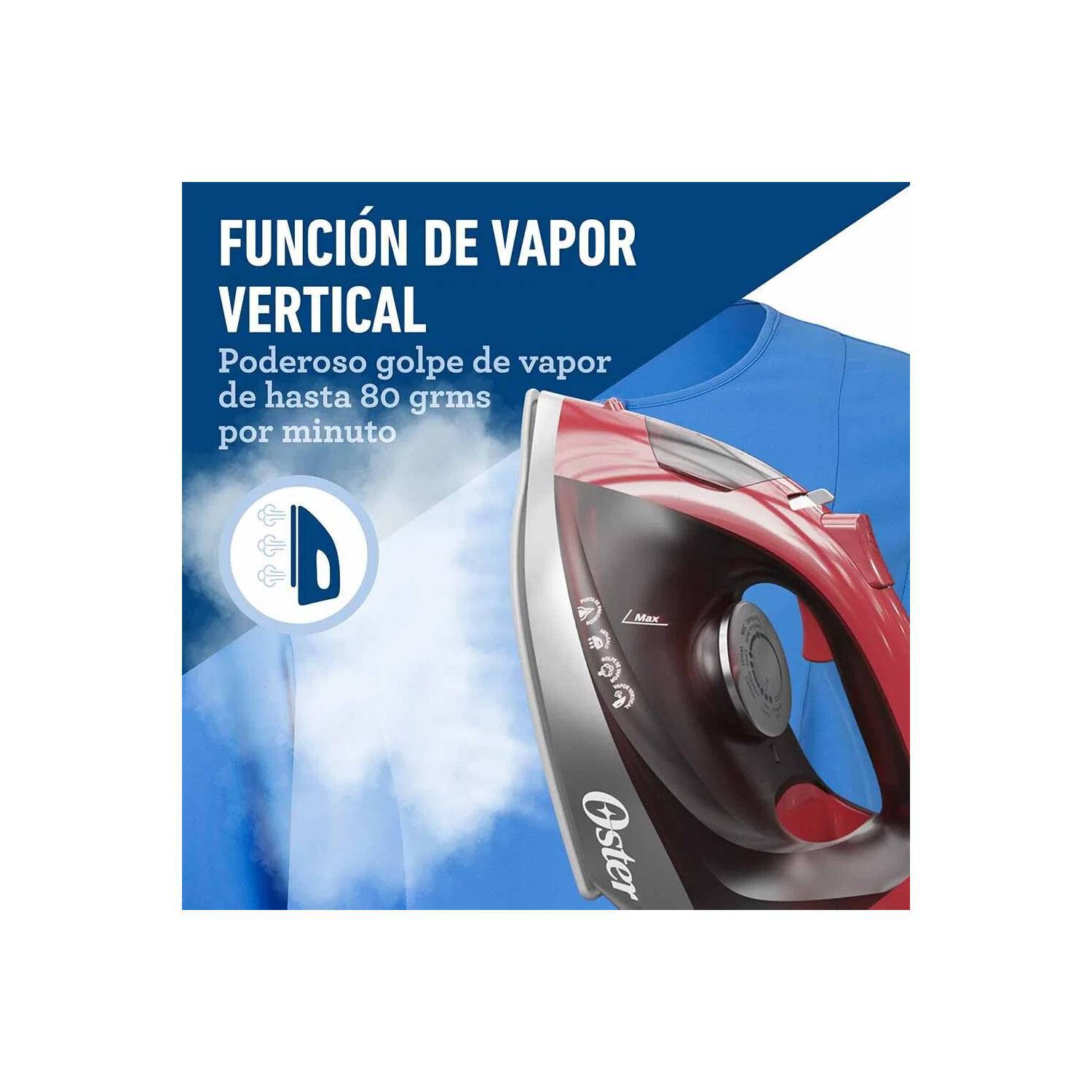 PLANCHA A VAPOR CON BASE DE CERÁMICA GCSTBS6051 ROJO