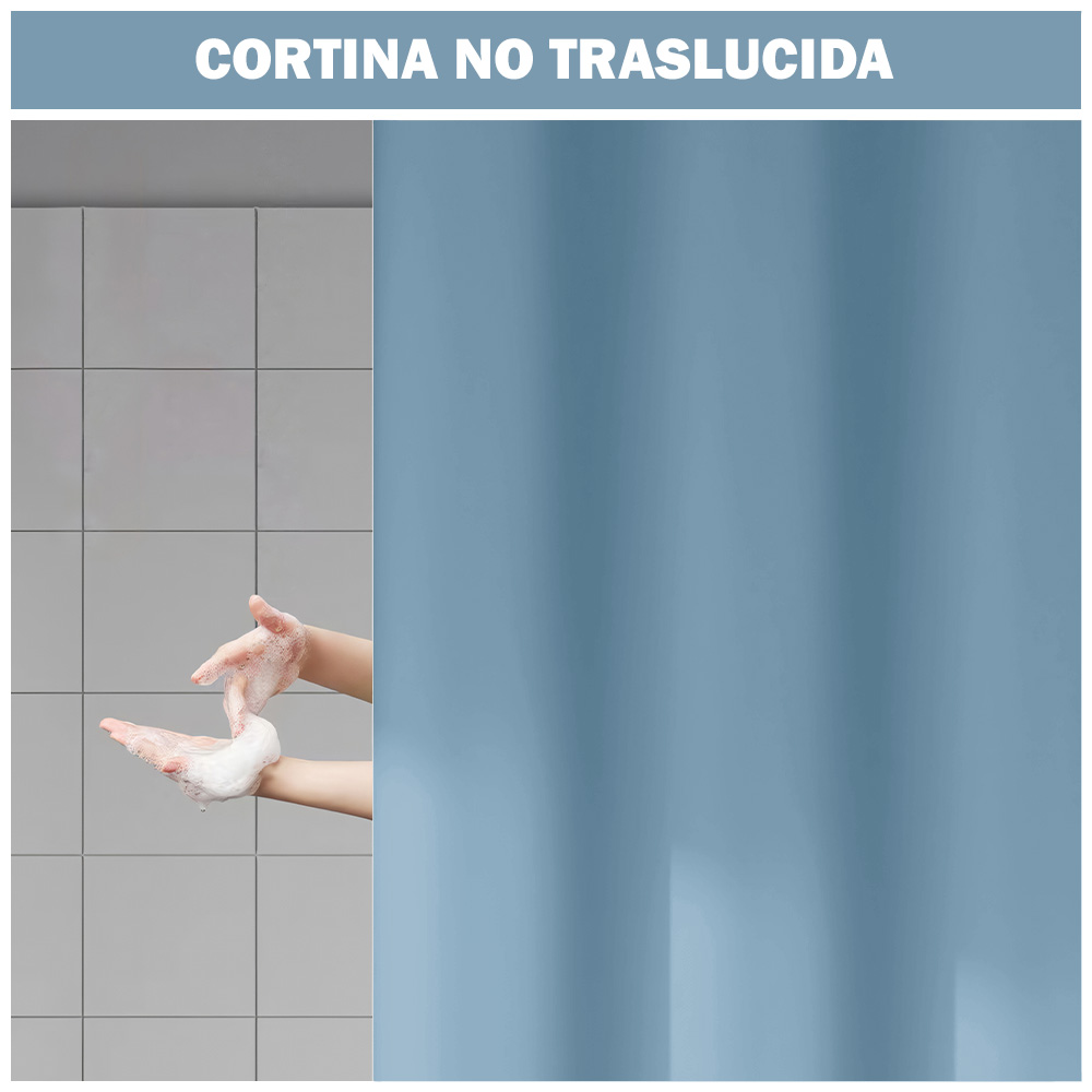 CORTINA DE BAÑO IMPERMEABLE PREMIUM CELESTE U88