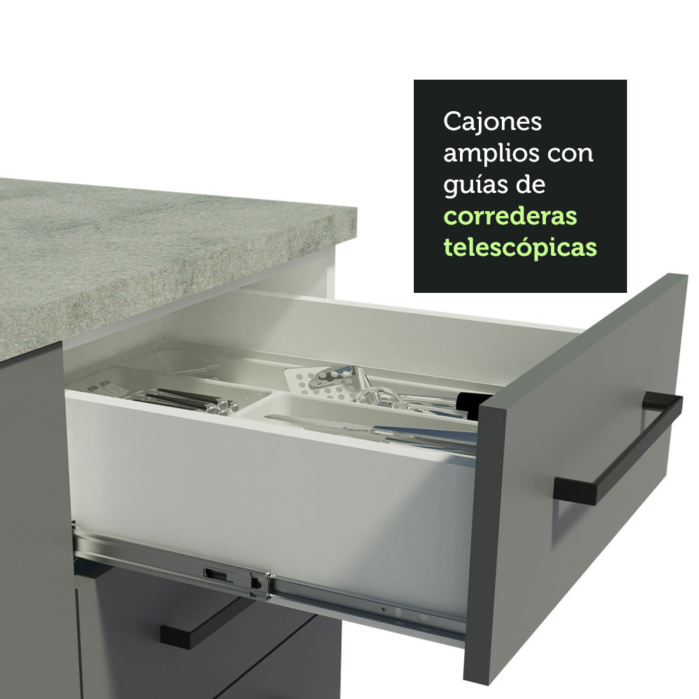 MUEBLE DE COCINA ALACENA MADESA AGATA SIN LAVADERO 270 CM | GRIS