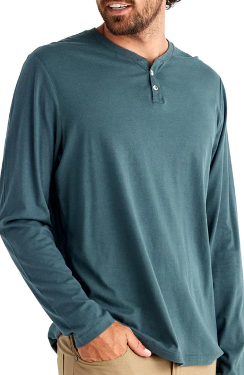 Free Fly Bamboo Heritage Henley In Midnight