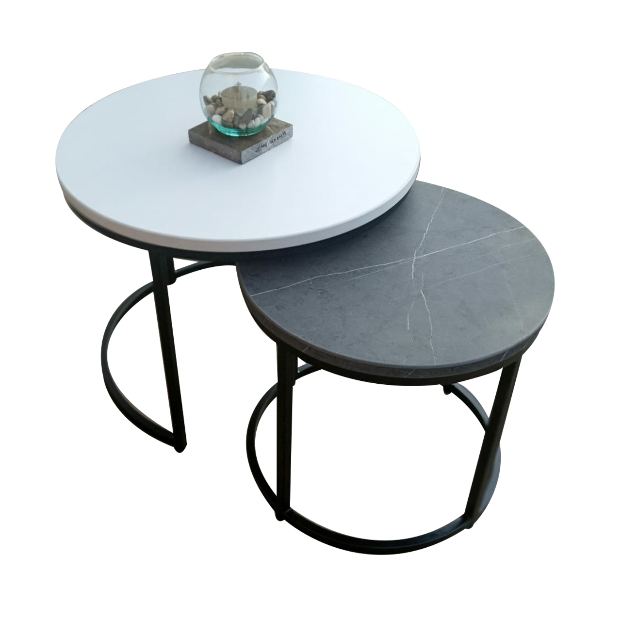 MESA DE CENTRO ECLIPSE BLANCO Y ONIX  FYA