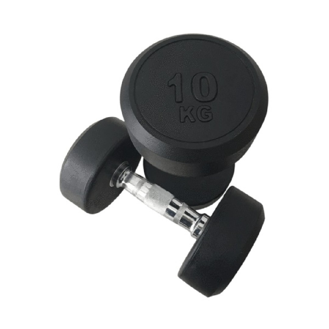 MANCUERNAS 10 KILOS X2 PESAS RUBBER DUMBBELL ENCAUCHADO