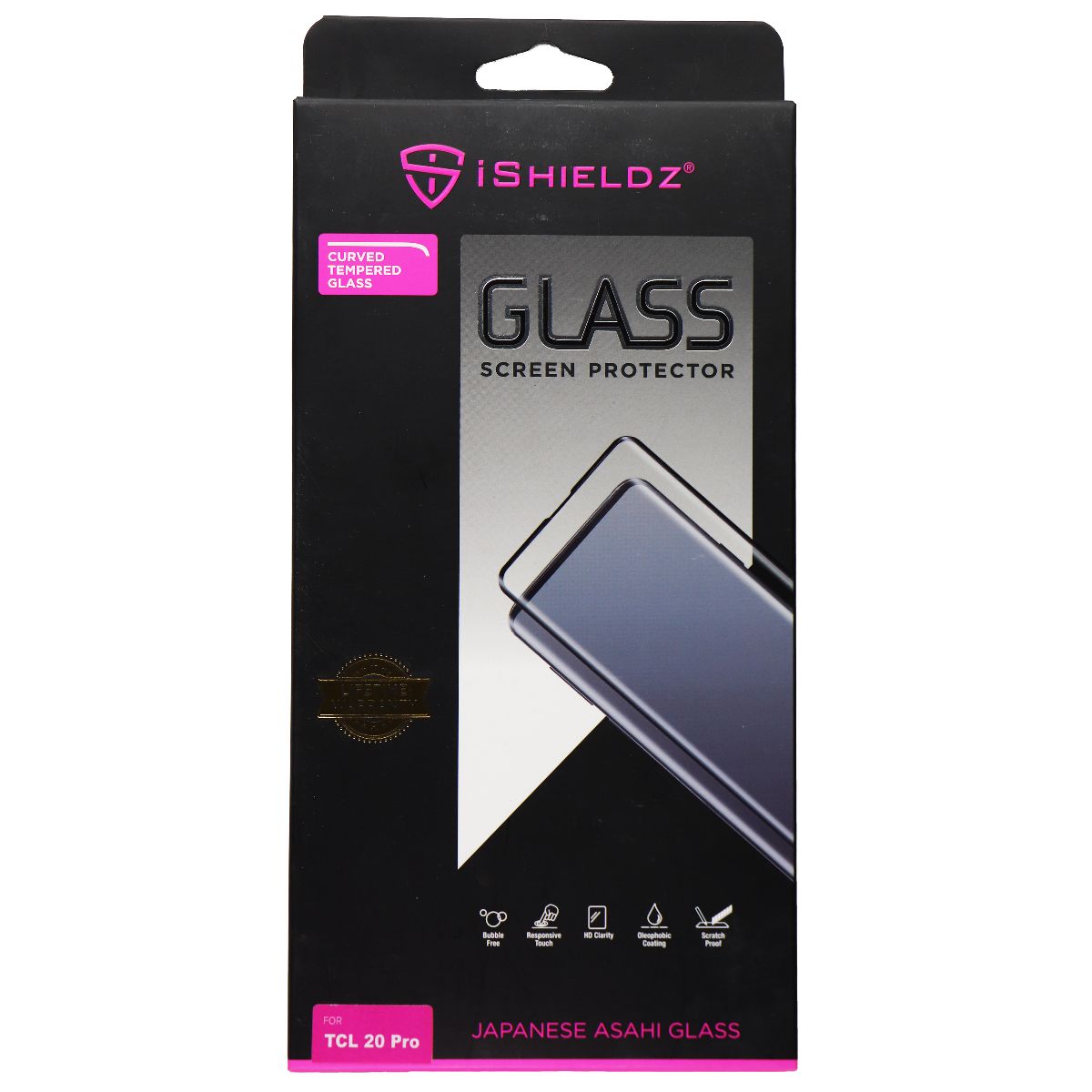 iShieldz Curved Tempered Glass Screen Protector for TCL 20 Pro - Clear