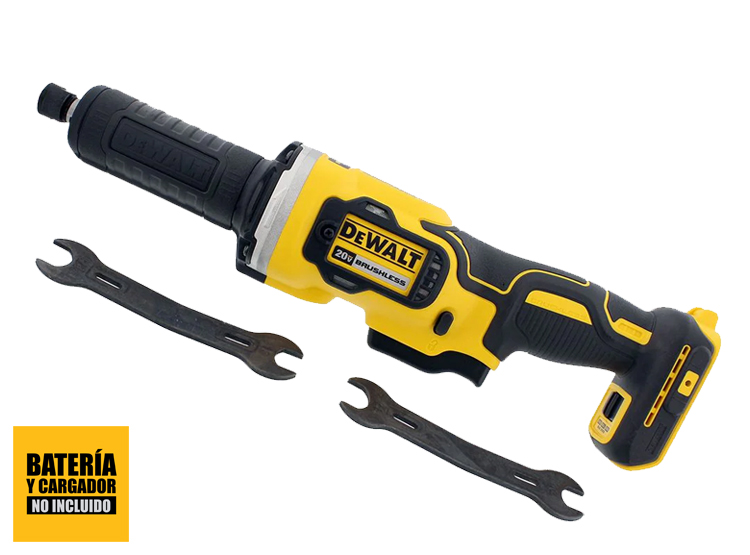 ESMERIL RECTO DEWALT DCG426B CUELLO LARGO 1/4' 20V XR V.V. C.C. (SIN BATERIAS / SIN CARGADOR)