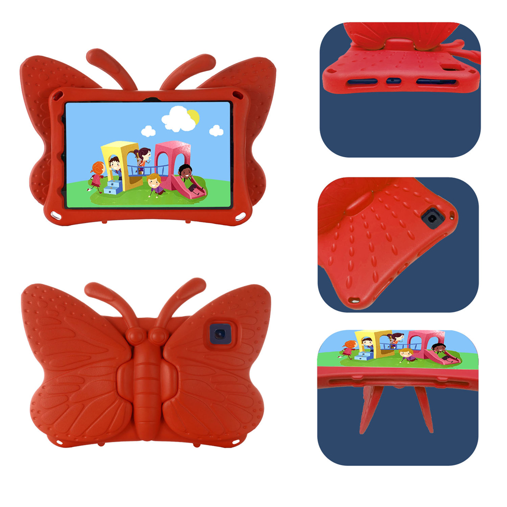 FUNDA PARA SAMSUNG TAB A7 10.4' DE GOMA MARIPOSA ROJA RESISTENTE