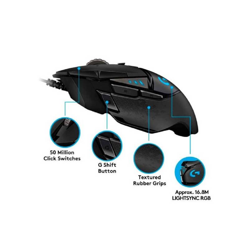 MOUSE LOGITECH G502 HERO RGB 25600 DPI GAMER