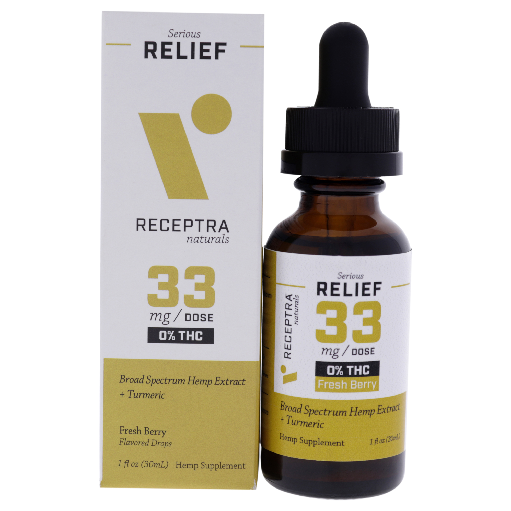 Serious Relief 33mg Or percent THC Drops - Fresh Berry by Receptra Naturals for Unisex - 1 oz Tincture