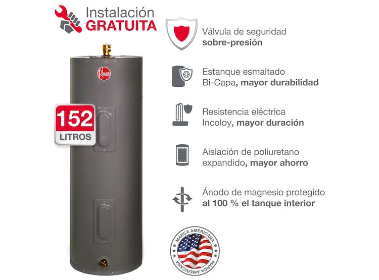 TERMA ELÉCTRICA 152 L RHEEM | GRIS