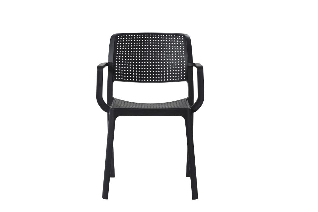 SILLA DE EXTERIOR NEGRA CON BRAZOS